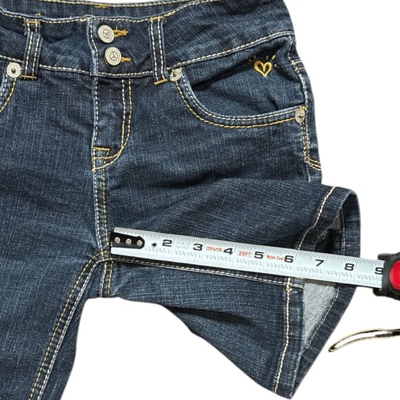 JUSTICE PREMIUM GIRLS Size 10R Short Bermuda Dark Blue JEAN SHORTS - Picture 5 of 6